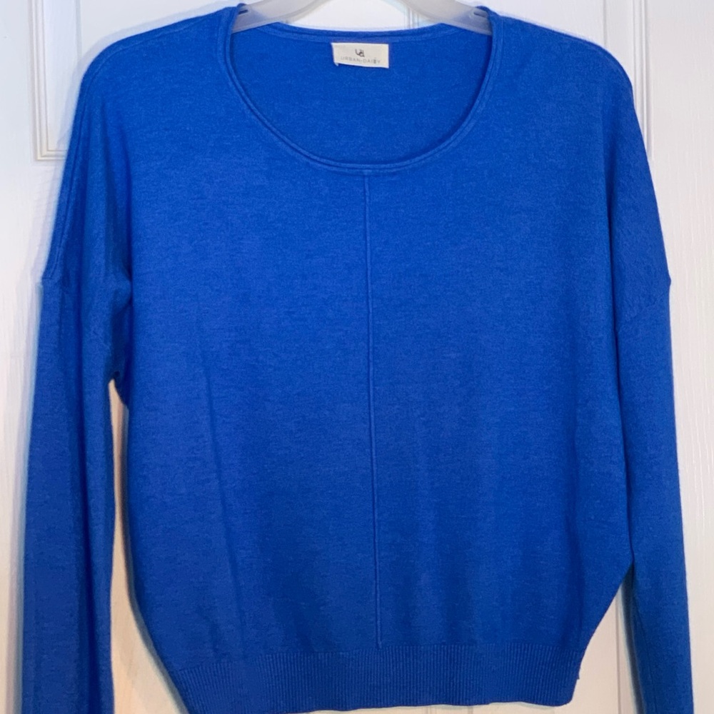 Urban Daizy Women's Blue Soft Long Sleeve Comfy Sweater Size Large